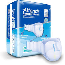 Attends Attends® Bariatric Briefs – Size 3XL (8-Tab System) Incontinence Aids White Smoke