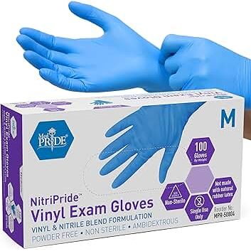 Leader Leader™ Powder-Free Vinyl Exam Gloves – Medium (100 ct) Gloves & Mittens White Smoke