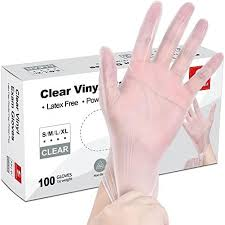 0 Vinyl Exam Gloves – Size Small (Clear) Gloves & Mittens White Smoke