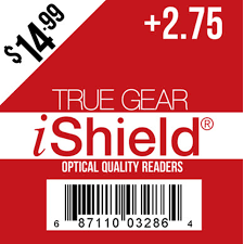 True Rescue True Gear iShield LS Safety Readers – +2.75 Magnification (Clear) Glasses Firebrick