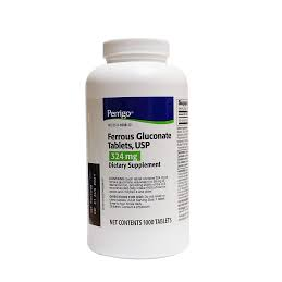 ferrus Ferrous Gluconate 324 mg – Iron Supplement (1000 Tablets) Vitamins & Supplements Light Gray