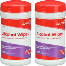 Leader LDR Hand Sanitizer Wipes – 70% Ethyl Alcohol (135 Count) medical Light Gray