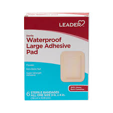 Leader LDR Waterproof Adhesive Pads – Sterile Wound Protection (3" x 4", 6 Count) First Aid Dark Turquoise