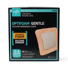optifoam Optifoam® Gentle DS Silicone Foam Dressing – 4" x 4" (10 Count) First Aid Black