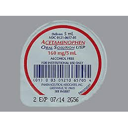 acetaminophen Acetamin SL – Acetaminophen 160 mg / 5 mL (50 x 5 mL Unit Dose) Health Dark Gray
