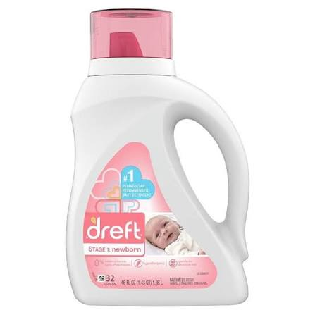 Dreft® Stage 1: Newborn Baby Liquid Laundry Detergent, 46 oz x 6 EA