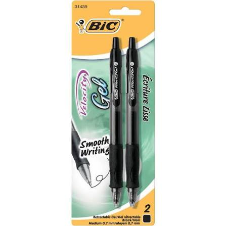 Bic BiC® Velocity Black Gel Pen, 6 x 2-Pack Gel Pens Sandy Brown