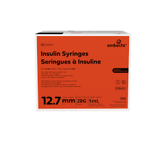 Embecta Embecta Insulin  Syringes  28G x 12.7 Mm 1Ml 100Ct Medical Syringes Chocolate