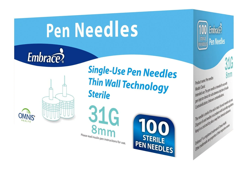 embrace pen Embrace Pen  Needles  31G 5 Mm 100 Ct Medical Needles & Syringes White Smoke