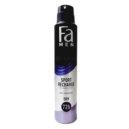 Fa Fa Men Sport Recharge 72hrs  200ml Deodorant Black