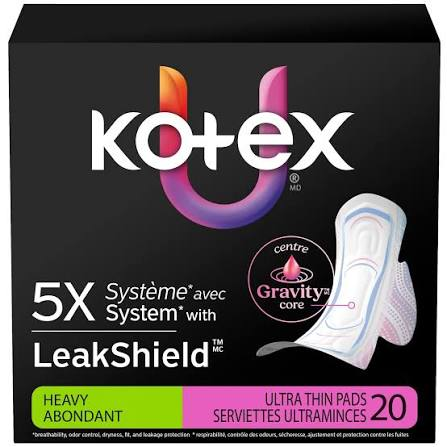 U by Kotex U by Kotex Ultra Thin Heavy Flow Winged Pads, 20 Count Feminine Pads & Protectors Dark Slate Gray