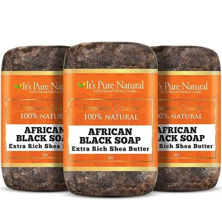 It's Pure Natural It's Pure Natural African Black Soap Bar with Extra Rich Shea Butter, 5 oz Bath & Body White Smoke