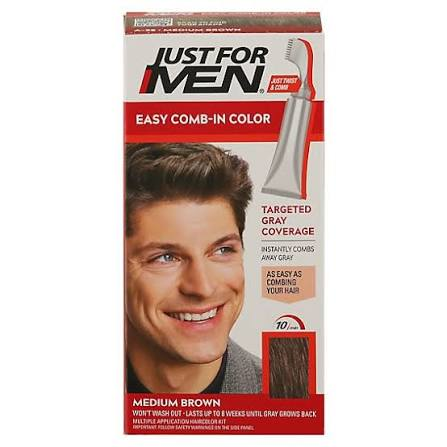 Just For Men Just For Men AutoStop Foolproof Hair Color Medium Brown A-35, 1.2 oz Hair Color Light Gray