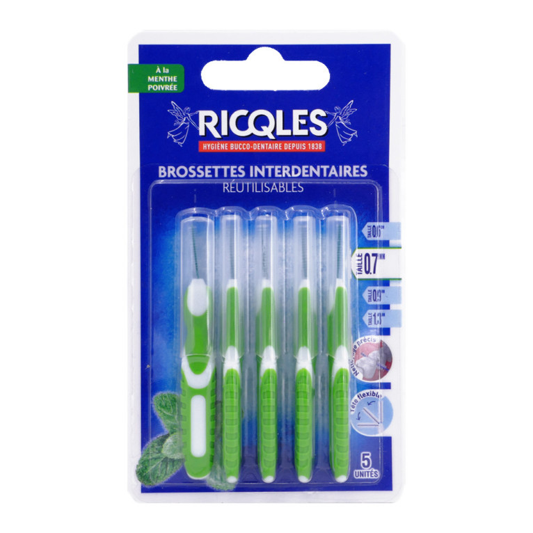 Ricqles Ricqlès Interdental Brushes 0.7 mm, 5 Count Oral Care Dark Blue