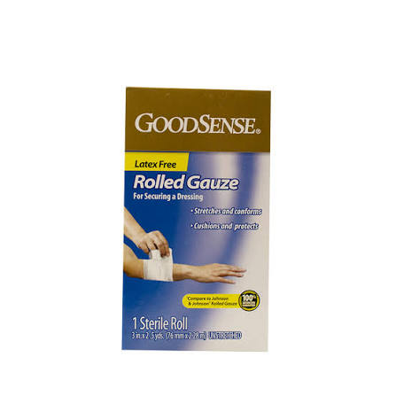 GoodSense GoodSense Sterile Rolled Gauze 3" x 2.5 Yds, 1 Roll Label Tapes & Refill Rolls Saddle Brown