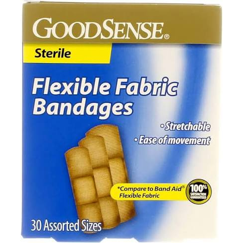 GoodSense 3 Pack - GoodSense Sterile Flexible Fabric Adhesive Bandages 30ct/pack Medical Tape & Bandages Medium Blue