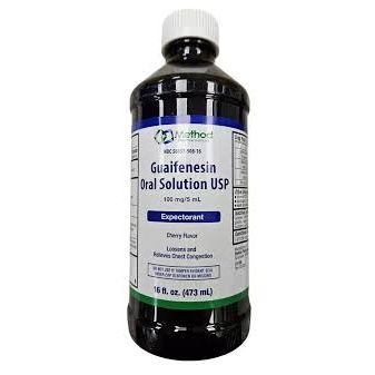 0 Guaifenesin Expectorant 100mg per 5mL, Chest Congestion Relief, 16 fl oz (473mL) Medicine & Drugs White Smoke