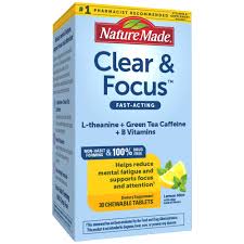 Nature Made Nature Made Wellblends Clear & Focus Chewable Tablets, 30 Count Vitamins & Supplements Light Blue
