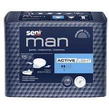 Seni Seni Man Active Urological Pads, Light Absorbency (Case of 90) Incontinence Aids Midnight Blue