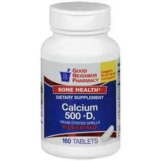 Good Neighbor Pharmacy GNP Calcium + Vitamin D Tablets 500 mg, 160 Count Vitamins & Supplements Lavender