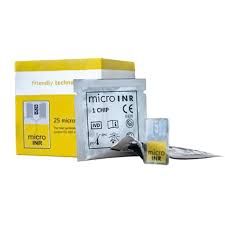 microINR microINR PT/INR Test Chips for Point-of-Care Coagulation Meter (25 Count) Medical Tests White Smoke