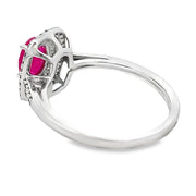 Bids.com 1.29ct Ruby Diamond Ring 10KT White Gold Rings White Smoke 7.0
