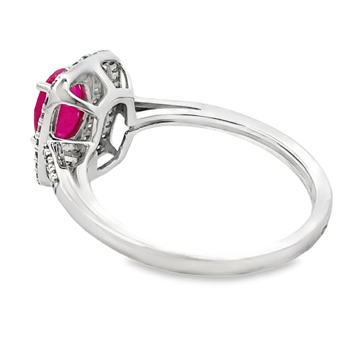 Bids.com 1.29ct Ruby Diamond Ring 10KT White Gold Rings White Smoke 7.0