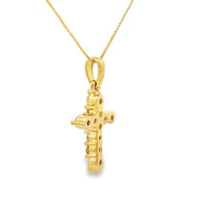 Bids.com .23ct Diamond Cross Religious Pendant 14KT Yellow Gold Pendants White Smoke 18