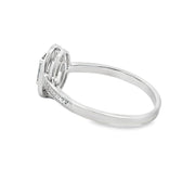Bids.com .61ct Mystic Fire Topaz Diamond Ring 10KT White Gold Rings White Smoke 7.0