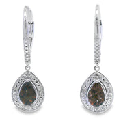 Bids.com .87ct Quartz Diamond Dangle Earrings 10KT White Gold Earrings White Smoke Default Title