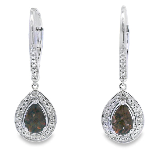 Bids.com .87ct Quartz Diamond Dangle Earrings 10KT White Gold Earrings White Smoke Default Title