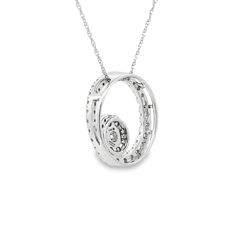 Bids.com .50ct Diamond Circle of Love Pendant 14KT White Gold Pendants White Smoke