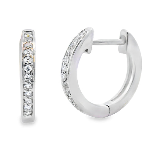 Bids.com .08ct Diamond Hoop Earrings 10KT White Gold Earrings White Smoke Default Title