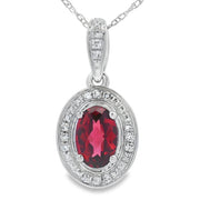 Bids.com .58ct Garnet Diamond Fashion Pendants 10KT White Gold Pendants White Smoke 18