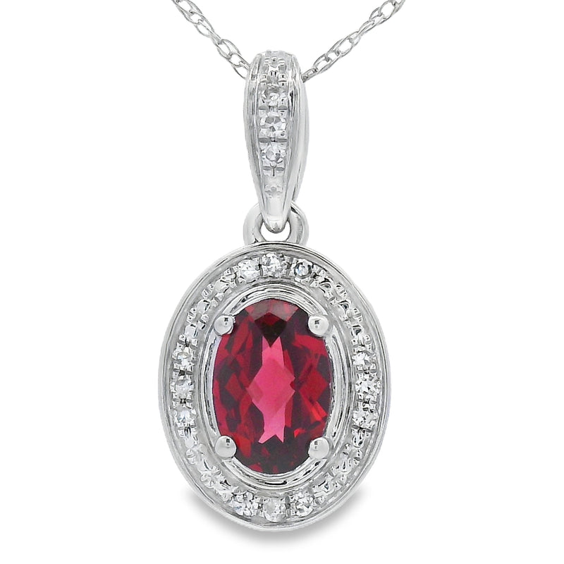Bids.com .58ct Garnet Diamond Fashion Pendants 10KT White Gold Pendants White Smoke 18