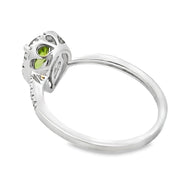 Bids.com 1.10ct Peridot Diamond Ring 14KT White Gold Rings White Smoke 7