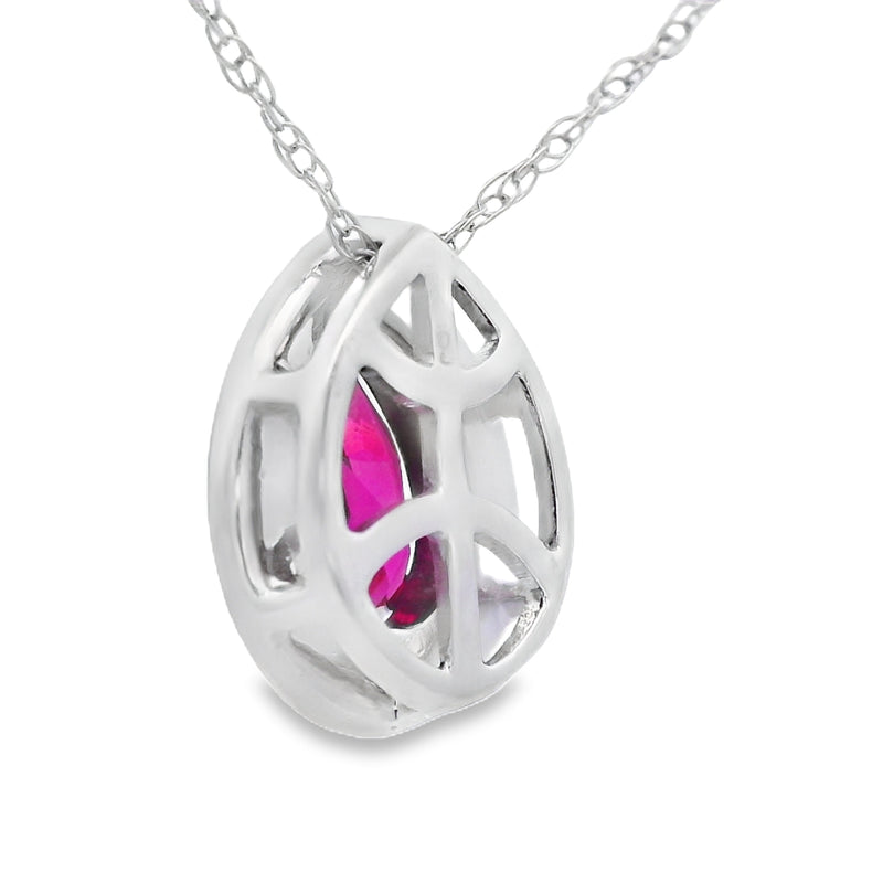 Bids.com .52ct Garnet Diamond Fashion Pendants 10KT White Gold Pendants White Smoke 18