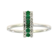 Bids.com .25ct Emerald Diamond Ring 14KT White Gold Rings White Smoke 7.0