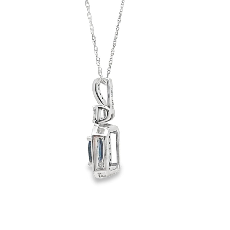 Bids.com .72ct Sapphire Diamond Fashion Pendants 14KT White Gold Pendants White Smoke 18