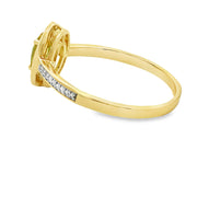 Bids.com .55ct Peridot Diamond Ring 10KT Yellow Gold Rings White Smoke 7.0