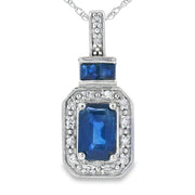 Bids.com .84ct Sapphire Diamond Fashion Pendants 14KT White Gold Pendants White Smoke 18