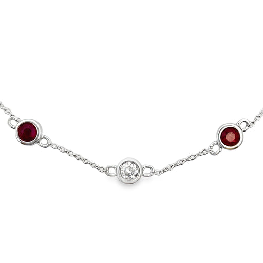 Bids.com .71ct Ruby Diamond Bracelet 14KT White Gold Bracelets White Smoke 6.5-7