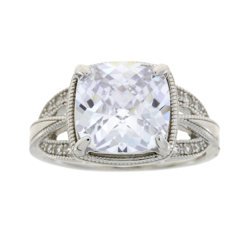 Bids.com Cubic Zirconium Ring Sterling Silver Rings White Smoke 8.0