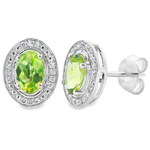 Bids.com 1.18ct Peridot Diamond Earrings 10KT White Gold Earrings White Smoke Default Title