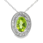 Bids.com .52ct Peridot Diamond Fashion Pendants 10KT White Gold Pendants White Smoke 18