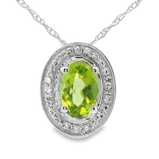 Bids.com .52ct Peridot Diamond Fashion Pendants 10KT White Gold Pendants White Smoke 18