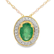 Bids.com .46ct Emerald Diamond Fashion Pendants 10KT Yellow Gold Pendants White Smoke 18