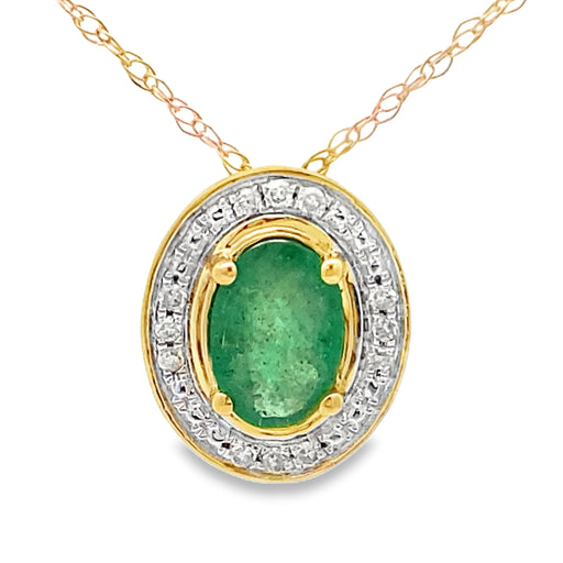 Bids.com .46ct Emerald Diamond Fashion Pendants 10KT Yellow Gold Pendants White Smoke 18