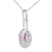 Bids.com .61ct Ruby Diamond Fashion Pendants 10KT White Gold Pendants White Smoke 18