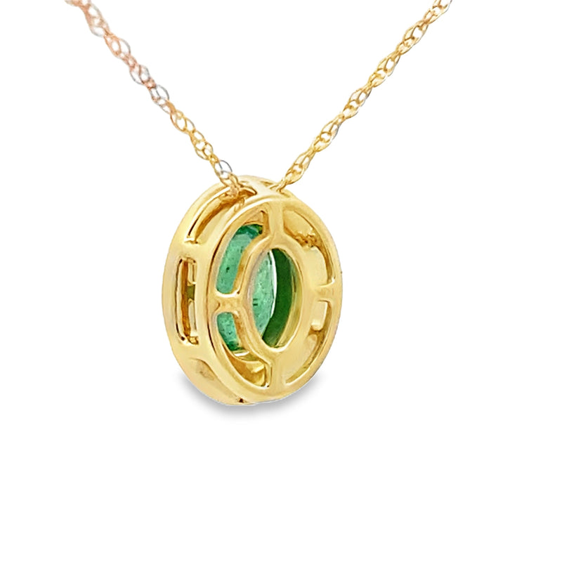 Bids.com .46ct Emerald Diamond Fashion Pendants 10KT Yellow Gold Pendants White Smoke 18
